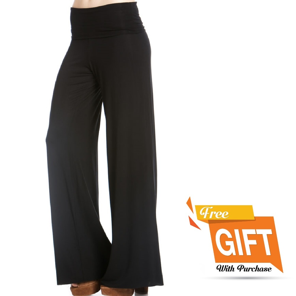 LAST TWO PAIR! Plus Size Black Palazzo Pants